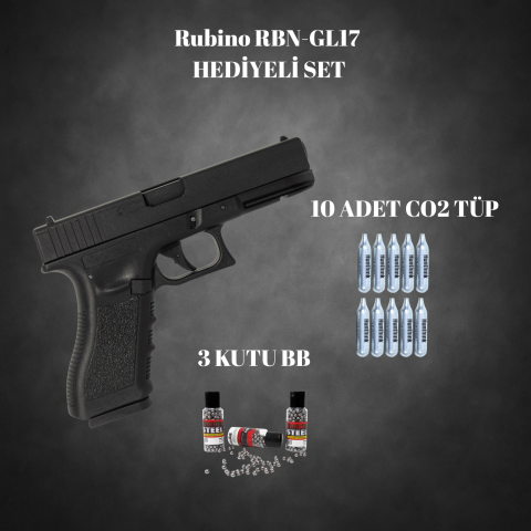 Rubino RBN-GL17 Glock 17 Blowback Havalı Tabanca SİYAH