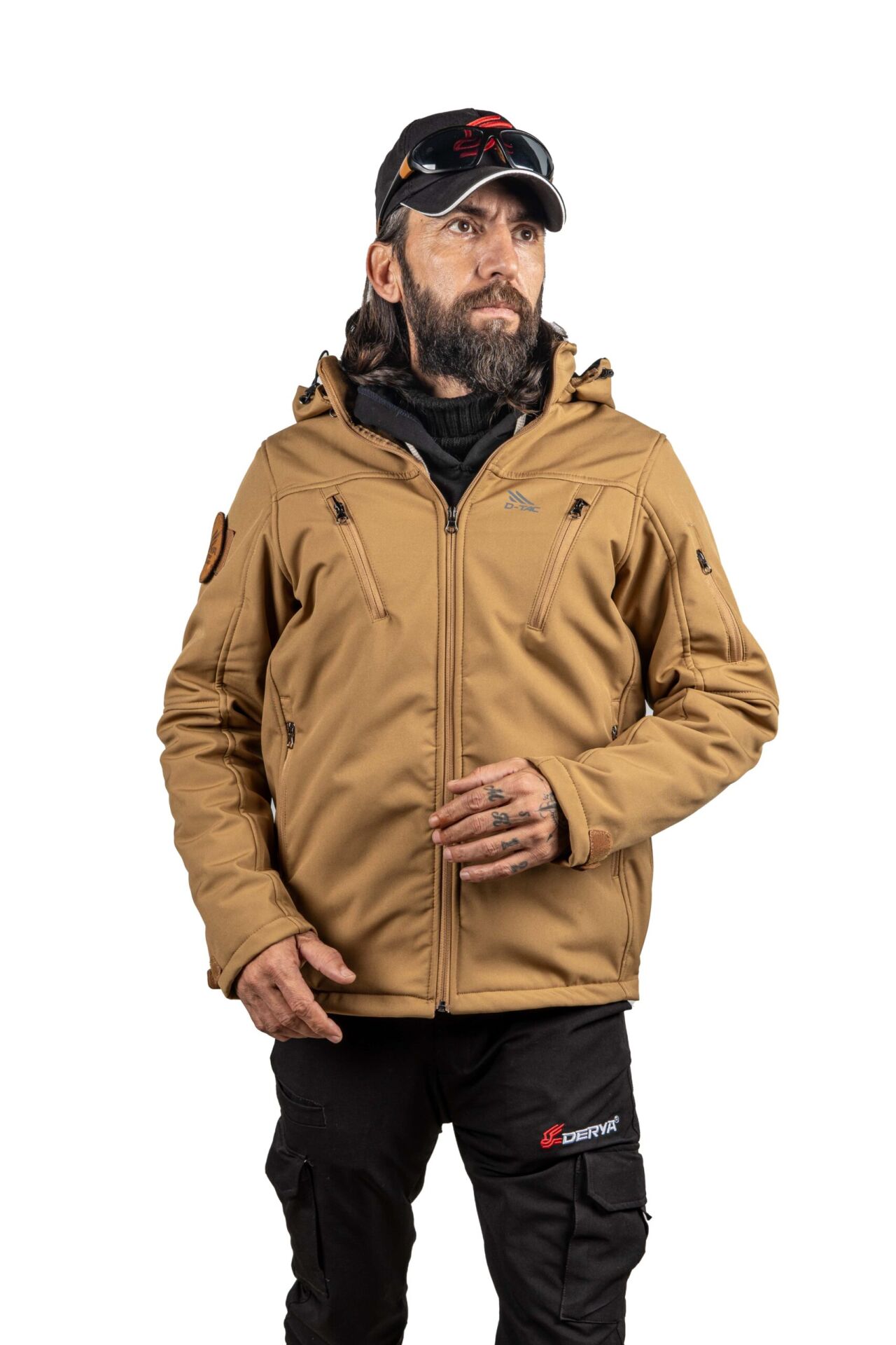 D-TAC Tactical Outdoor Softshell Su Geçirmez Fermuarlı Mont Tan - 2XL