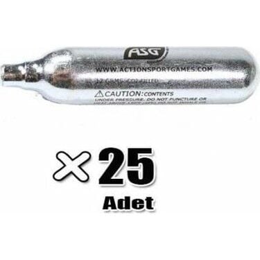 ASG 12 Gram Co2 Havalı Tabanca Tüpü, 25 Adet
