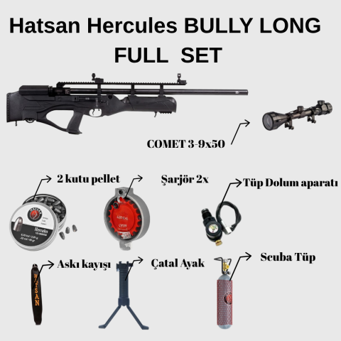 Hatsan Hercules BULLY LONG QE PCP Havalı Tüfek 3-9X50