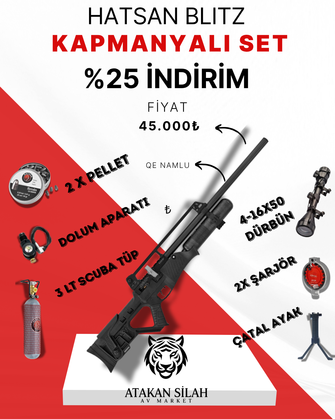 Hatsan Blitz Full AUTO PCP Havalı Tüfek, 6.35mm