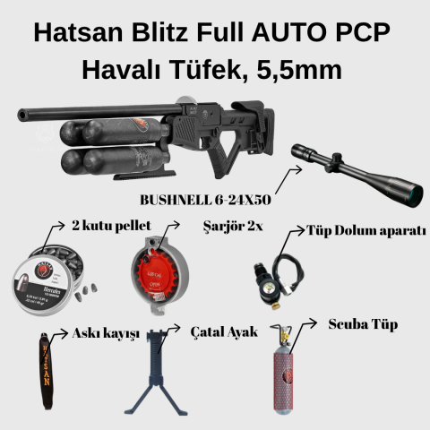 Hatsan Blitz Full AUTO PCP Havalı Tüfek, 5.5mm