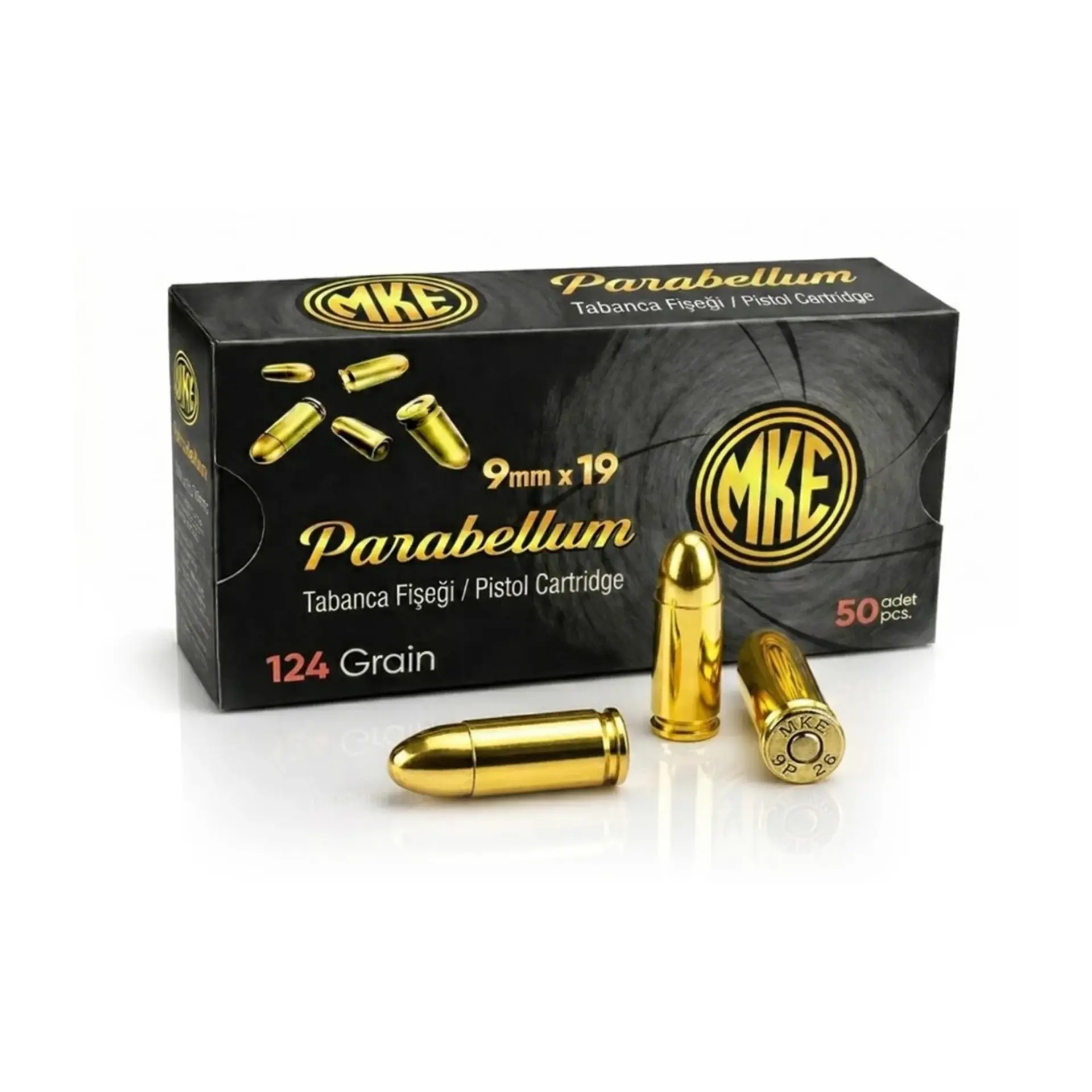 MKE 9x19 Tabanca Fişeği 9mm FMJ Mühimmat