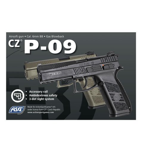 ASG CZ P09 SİYAH BLOWBACK AIRSOFT TABANCA (ÖDÜLLÜ) 18116