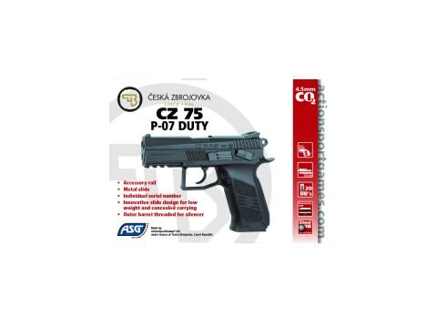 ASG CZ75 P07 DUTY NON-BLOWBACK SİYAH HAVALI TABANCA 16726