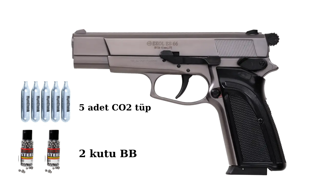 EKOL ES 66 HAVALI TABANCA 4.5 MM - FULL METAL FÜME